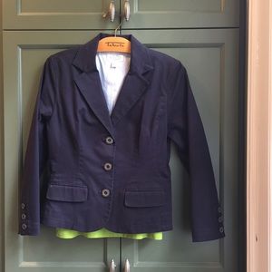 NWOT Talbots Navy cotton stretch Jacket size 4